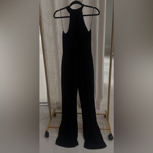 High-Neck Black Wide-Leg Jumpsuit